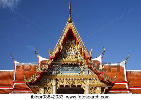 "Ornate gable, roof, Wat Chalong temple, Phuket, Thailand, Asia" View Large Photo Image Stock Image - "Ornate gable, roof, Wat Chalong temple, Phuket, Thailand, Asia". Fotosearch