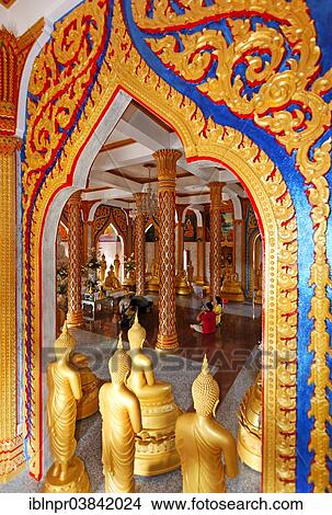 "Ornate gate and golden Buddha statues, Wat Chalong temple, Phuket, Thailand, Asia" View Large Photo Image Picture - "Ornate gate and golden Buddha statues, Wat Chalong temple, Phuket, Thailand, Asia". Fotosearch