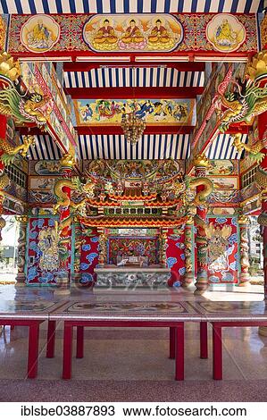 "Ornate interior of the Chinese Chao Pu-Ya Shrine, Thung Sri Muang Park, Udon Thani, Isan or Isaan, Thailand, Asia" View Large Photo Image Stock Image - "Ornate interior of the Chinese Chao Pu-Ya Shrine, Thung Sri Muang Park, Udon Thani, Isan or Isaan, Thailand, Asia". Fotosearch