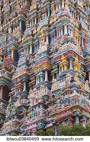 "Ornate statues on the Meenakshi Amman Temple, Madurai, Tamil Nadu, India, Asia" View Large Photo Image Stock Photo - "Ornate statues on the Meenakshi Amman Temple, Madurai, Tamil Nadu, India, Asia". Fotosearch