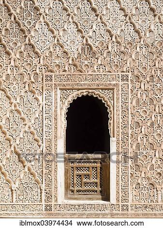 "Ornate wall reliefs in the Ben Youssef Madrasa, Medina, Marrakech, Marrakech-Tensift-Al Haouz, Morocco, Africa" View Large Photo Image Picture - "Ornate wall reliefs in the Ben Youssef Madrasa, Medina, Marrakech, Marrakech-Tensift-Al Haouz, Morocco, Africa". Fotosearch