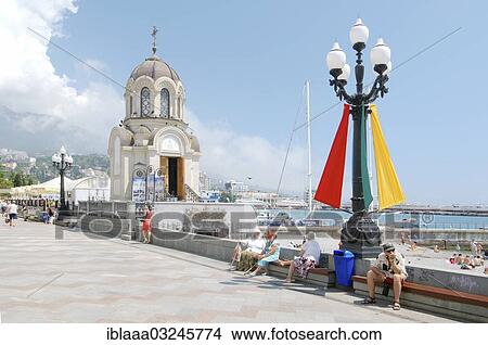 "Orthodox church on the seafront of Yalta, Yalta, Crimea, Ukraine, Europe" View Large Photo Image Picture - "Orthodox church on the seafront of Yalta, Yalta, Crimea, Ukraine, Europe". Fotosearch
