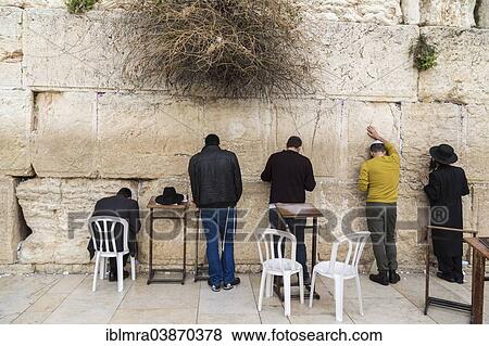 "Orthodox Jews praying at the Western Wall, Wailing Wall, rear view, Jerusalem, Israel, Asia" View Large Photo Image Stock Photo - "Orthodox Jews praying at the Western Wall, Wailing Wall, rear view, Jerusalem, Israel, Asia". Fotosearch