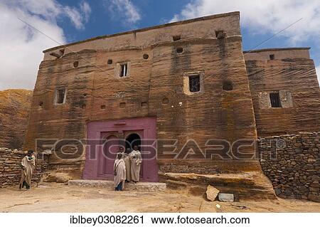 "Orthodox monks in front of the rock-hewn church of Mikael Imba, Felsenkirche Mikael Imba, Atzbi, Tigray, Ethiopia, Africa" View Large Photo Image Stock Image - "Orthodox monks in front of the rock-hewn church of Mikael Imba, Felsenkirche Mikael Imba, Atzbi, Tigray, Ethiopia, Africa". Fotosearch