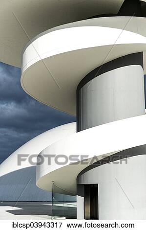 "Oscar Niemeyer International Cultural Centre, by Brazilian architect Oscar Niemeyer, Aviles, Spain, Europe" View Large Photo Image Stock Photo - "Oscar Niemeyer International Cultural Centre, by Brazilian architect Oscar Niemeyer, Aviles, Spain, Europe". Fotosearch