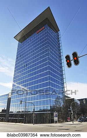 "Osram House, new building by Helmut Jahn """"The M. Pire"""", Parkstadt-Schwabing, Munich, Upper Bavaria, Bavaria, Germany, Europe" View Large Photo Image Picture - "Osram House, new building by Helmut Jahn """"The M. Pire"""", Parkstadt-Schwabing, Munich, Upper Bavaria, Bavaria, Germany, Europe". Fotosearch