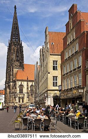 "Outdoor cafe in Prinzipalmarkt street with Lambertikirche Church, Munster, Munsterland, North Rhine-Westphalia, Germany, Europe" View Large Photo Image Stock Image - "Outdoor cafe in Prinzipalmarkt street with Lambertikirche Church, Munster, Munsterland, North Rhine-Westphalia, Germany, Europe". Fotosearch