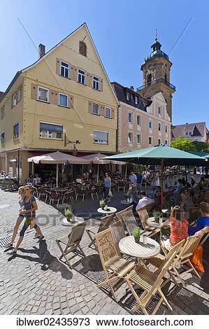 "Outdoor cafes in a pedestrian zone, Aalen, Baden-Wuerttemberg, Germany, Europe" View Large Photo Image Stock Image - "Outdoor cafes in a pedestrian zone, Aalen, Baden-Wuerttemberg, Germany, Europe". Fotosearch