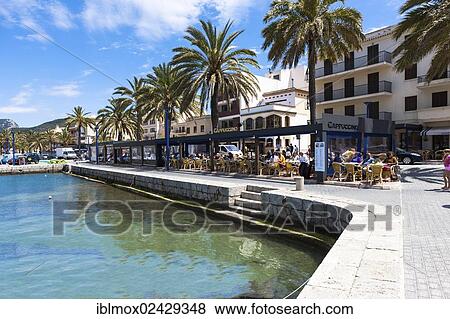 "Outdoor restaurants with tourists, bay of Puerto Andratx, Port d'Andratx, Mallorca, Balearic Islands, Mediterranean Sea, Spain, Europe" View Large Photo Image Stock Photo - "Outdoor restaurants with tourists, bay of Puerto Andratx, Port d'Andratx, Mallorca, Balearic Islands, Mediterranean Sea, Spain, Europe". Fotosearch