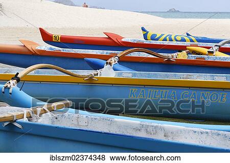 Stock Photo - "Outrigger Canoe Park, Kailua, O'ahu, Hawaii, USA". Fotosearch
