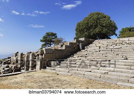 Picture - "Outside staircase, antique sanctuary of Labranda or Labraunda near Milas, Mugla Province, Caria, Aegean, Turkey, Asia". Fotosearch
