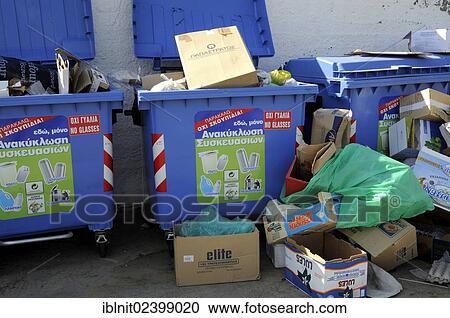 "Overflowing refuse containers, Crete, Greece, Europe" View Large Photo Image Stock Image - "Overflowing refuse containers, Crete, Greece, Europe". Fotosearch
