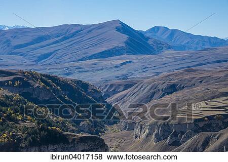 Stock Photo - "Overlook over the Chechen mountains, Chechnya, Caucasus, Russia, Europe". Fotosearch