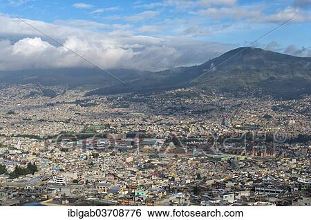 Stock Photograph - "Overlooking Quito, Quito, Pichincha Province, Ecuador, South America". Fotosearch