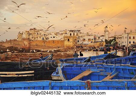 Stock Image - "Overlooking the historic town centre of Essaouira, Morocco, Africa". Fotosearch