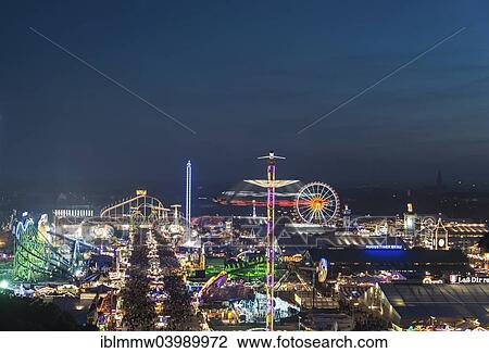 "Overlooking the Oktoberfest at night, Munich, Upper Bavaria, Bavaria, Germany, Europe" View Large Photo Image Stock Image - "Overlooking the Oktoberfest at night, Munich, Upper Bavaria, Bavaria, Germany, Europe". Fotosearch