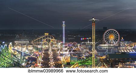 "Overlooking the Oktoberfest at night, Munich, Upper Bavaria, Bavaria, Germany, Europe" View Large Photo Image Stock Photograph - "Overlooking the Oktoberfest at night, Munich, Upper Bavaria, Bavaria, Germany, Europe". Fotosearch