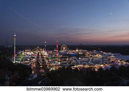 "Overlooking the Oktoberfest, evening mood, Munich, Upper Bavaria, Bavaria, Germany, Europe" View Large Photo Image Stock Image - "Overlooking the Oktoberfest, evening mood, Munich, Upper Bavaria, Bavaria, Germany, Europe". Fotosearch