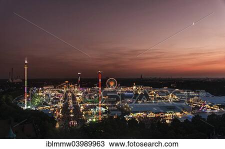 "Overlooking the Oktoberfest, evening mood, Munich, Upper Bavaria, Bavaria, Germany, Europe" View Large Photo Image Stock Image - "Overlooking the Oktoberfest, evening mood, Munich, Upper Bavaria, Bavaria, Germany, Europe". Fotosearch