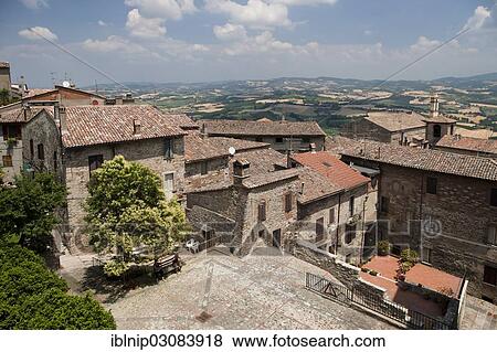 Stock Photo - "Overlooking the old medieval town, Todi, Italy, Europe". Fotosearch