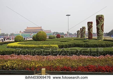 "Overlooking Tiananmen Square towards the Forbidden City, Tiananmen Platz, Beijing, China, People's Republic of China, Asia" View Large Photo Image Stock Photograph - "Overlooking Tiananmen Square towards the Forbidden City, Tiananmen Platz, Beijing, China, People's Republic of China, Asia". Fotosearch