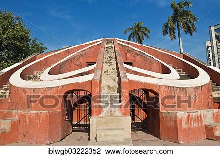 Stock Image - "Oversized astronomical observation instrument of the observatory of Jantar Mantar, Delhi, India, Asia". Fotosearch