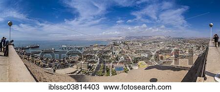 Stock Image - "Overview of Arica, Pacific Coast, northern Chile". Fotosearch