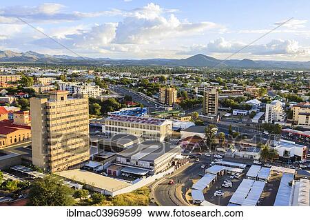 Stock Photo - "Overview of the city, Windhoek, Namibia, Africa". Fotosearch