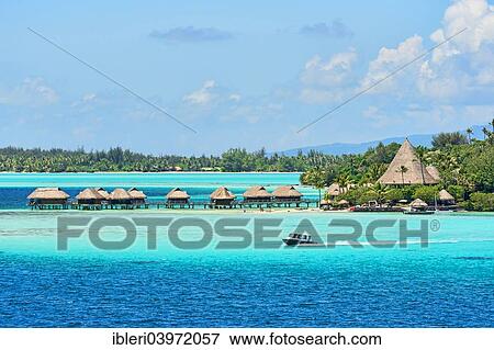 "Overwater bungalows, Bora Bora, French Polynesia, Oceania" View Large Photo Image Stock Photo - "Overwater bungalows, Bora Bora, French Polynesia, Oceania". Fotosearch
