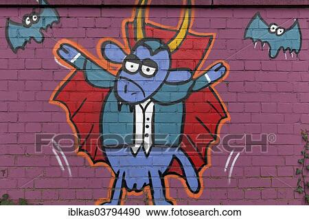 "Ox figure dressed as Dracula, mural, North Rhine-Westphalia, Germany, Europe" View Large Photo Image Stock Image - "Ox figure dressed as Dracula, mural, North Rhine-Westphalia, Germany, Europe". Fotosearch