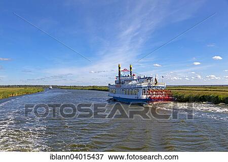 Stock Photo - "Paddle steamer River Star on the Prerower Strom, Prerow, Darss-Zingst, Western Pomerania Lagoon Area National Park, Mecklenburg-Western Pomerania, Germany, Europe". Fotosearch