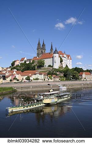 "Paddle wheel steamer on the Elbe river in front of Albrecht Castle with the cathedral of Meissen, Meissen, Saxony, Germany, Europe" View Large Photo Image Stock Image - "Paddle wheel steamer on the Elbe river in front of Albrecht Castle with the cathedral of Meissen, Meissen, Saxony, Germany, Europe". Fotosearch