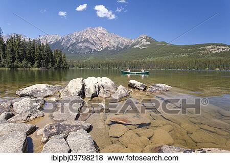 "Paddlers, Pyramid Lake, Pyramid Mountain, Jasper, Canada, North America" View Large Photo Image Stock Photo - "Paddlers, Pyramid Lake, Pyramid Mountain, Jasper, Canada, North America". Fotosearch