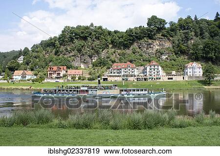 "Paddlewheeler, health resort of Rathen, Saxon Switzerland, Saxony, Germany, Europe" View Large Photo Image Stock Photo - "Paddlewheeler, health resort of Rathen, Saxon Switzerland, Saxony, Germany, Europe". Fotosearch
