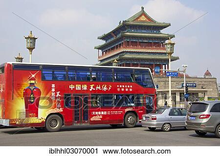 Stock Image - "Pagoda on Tiananmen Square, Tiananmen Platz, Beijing, China, People's Republic of China, Asia". Fotosearch