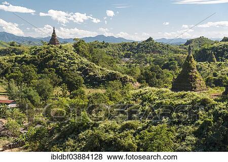 "Pagodas amidst trees, Mrauk U, Sittwe District, Rakhine State, Myanmar, Asia" View Large Photo Image Stock Photo - "Pagodas amidst trees, Mrauk U, Sittwe District, Rakhine State, Myanmar, Asia". Fotosearch