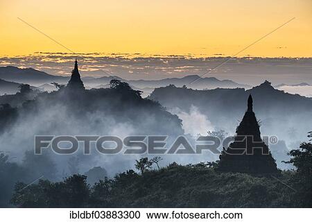 "Pagodas surrounded by trees, in the mist, Mrauk U, Sittwe District, Rakhine State, Myanmar, Asia" View Large Photo Image Stock Image - "Pagodas surrounded by trees, in the mist, Mrauk U, Sittwe District, Rakhine State, Myanmar, Asia". Fotosearch