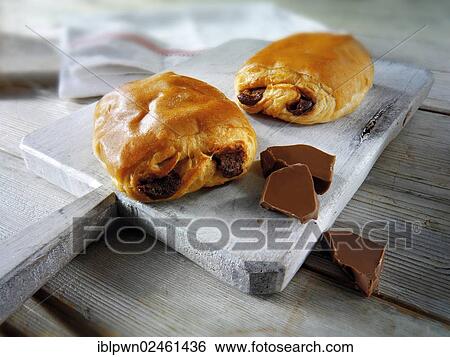 Stock Photograph - "Pain au chocolat, French pastry". Fotosearch