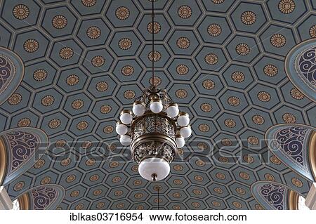 "Painted ceiling with ceiling lamp in the station building, Goerlitz railway station, Art Nouveau, Gorlitz, Saxony, Germany, Europe" View Large Photo Image Picture - "Painted ceiling with ceiling lamp in the station building, Goerlitz railway station, Art Nouveau, Gorlitz, Saxony, Germany, Europe". Fotosearch