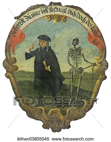 "Painted metal plaque of the Edlitzer Dance of Death, motif """"The scholar""""" View Large Photo Image Stock Photography - "Painted metal plaque of the Edlitzer Dance of Death, motif """"The scholar""""". Fotosearch