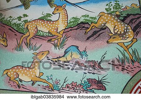 "Painting depicting deer, Wat Phanan Choeng Temple, Ayutthaya, Thailand, Asia" View Large Photo Image Picture - "Painting depicting deer, Wat Phanan Choeng Temple, Ayutthaya, Thailand, Asia". Fotosearch