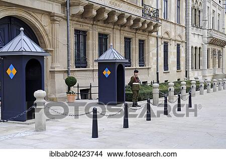Palace Guard, Grand Ducal Palace, European Parliament, Chamber of Representatives, Luxembourg, Europe, PublicGround, Europe View Large Photo Image Picture - Palace Guard, Grand Ducal Palace, European Parliament, Chamber of Representatives, Luxembourg, Europe, PublicGround, Europe. Fotosearch
