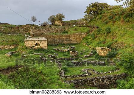 Stock Image - "Palace House, Troy VI, Troy, Canakkale Province, Marmara Region, Turkey, Asia". Fotosearch