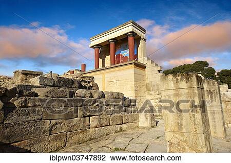 "Palace of Minos, restored entrance, ancient city of Knossos, Crete, Greece, Europe" View Large Photo Image Stock Image - "Palace of Minos, restored entrance, ancient city of Knossos, Crete, Greece, Europe". Fotosearch