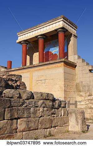 "Palace of Minos, restored entrance, ancient city of Knossos, Crete, Greece, Europe" View Large Photo Image Stock Photography - "Palace of Minos, restored entrance, ancient city of Knossos, Crete, Greece, Europe". Fotosearch