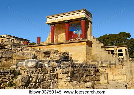 "Palace of Minos, restored entrance, ancient city of Knossos, Crete, Greece, Europe" View Large Photo Image Stock Photography - "Palace of Minos, restored entrance, ancient city of Knossos, Crete, Greece, Europe". Fotosearch