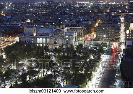 Stock Image - "Palacio de Bellas Artes or Palace of Fine Arts, UNESCO Art Monument, Mexico City, Federal District, Mexico, North America". Fotosearch
