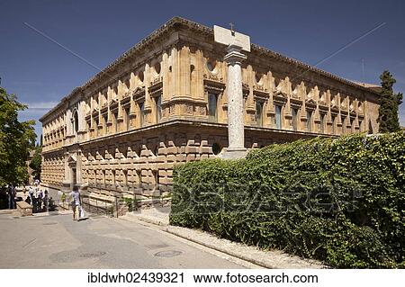 "Palacio de Carlos palace, palace of Charles V, on the grounds of the Alhambra, UNESCO World Heritage Site, Granada, Andalusia, Spain, Europe" View Large Photo Image Stock Image - "Palacio de Carlos palace, palace of Charles V, on the grounds of the Alhambra, UNESCO World Heritage Site, Granada, Andalusia, Spain, Europe". Fotosearch