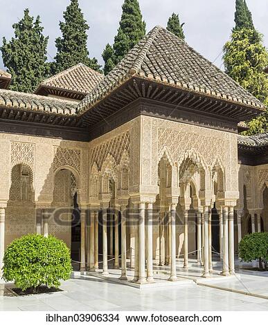 "Palacio Nazaries, Nasrid Palaces, Court of the Lions, Granada, Andalusia, Spain, Europe" View Large Photo Image Picture - "Palacio Nazaries, Nasrid Palaces, Court of the Lions, Granada, Andalusia, Spain, Europe". Fotosearch