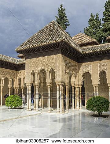 "Palacio Nazaries, Nasrid Palaces, Court of the Lions, Granada, Andalusia, Spain, Europe" View Large Photo Image Stock Photo - "Palacio Nazaries, Nasrid Palaces, Court of the Lions, Granada, Andalusia, Spain, Europe". Fotosearch